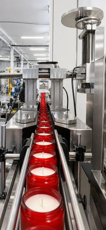 Kontrola jakości zniczy i wkładów w zakładzie WEGA