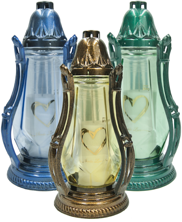 Znicze lakierowane transparent WEGA z Wkładami Santa Luce